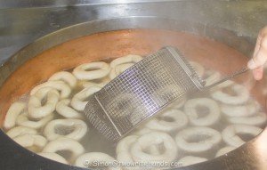 Boiling the Bagels in a Honey-Water Mix
