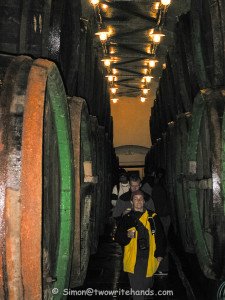 Hundreds of Large Oak Barrels Provide Storage for the Beer