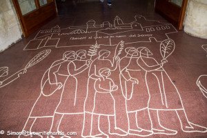Stylized Floor Drawing at One of the Inner Entrances 