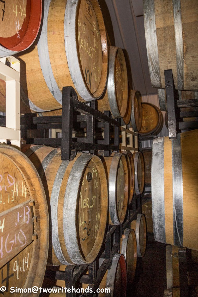 Barrels of Wine in Tight Quarters at the Adams County Winery