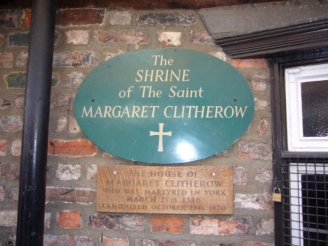 Historical Marker for St. Margaret Clitherow (Photo Credit: Holly Hays)