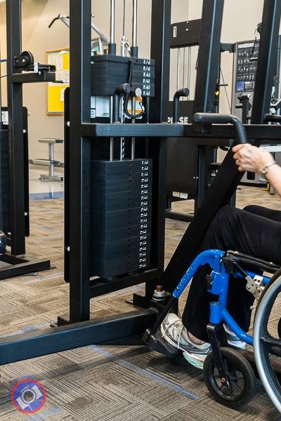 A Weight Lifting Machine Adapted for Wheelchair Accessibility (©simon@myeclecticimages.com)